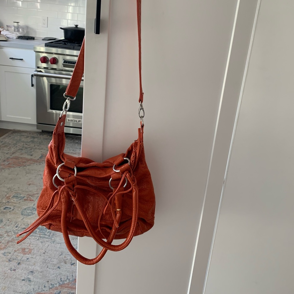 Orange Cross Body Purse by Linea Pelle